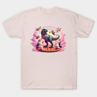 Dino Pizza Cat Chaos T-Shirt